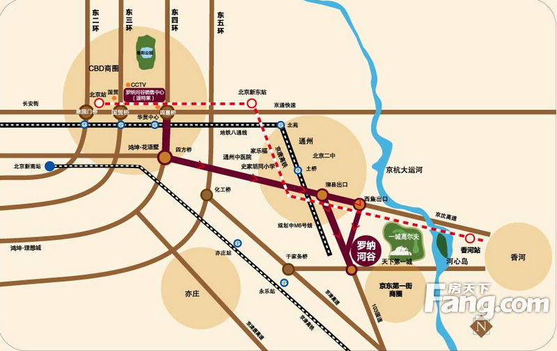 鸿坤罗纳河谷住宅交通图