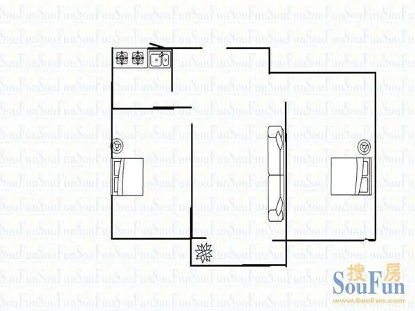 生资宿舍户型 2室2厅1卫1厨 0.00㎡
