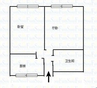 虎山路小区1室 户型图 1室1厅1卫1厨 0.00㎡