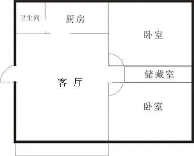 吉景小区2室1厅 户型图&nbsp;2室1厅1卫1厨 0.00㎡