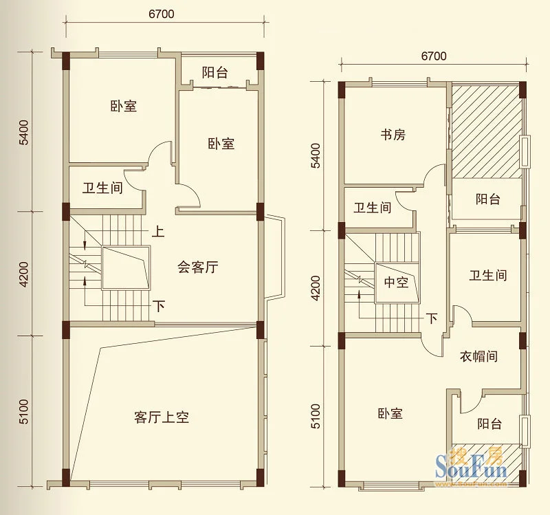 云山雅墅户型 4室2厅3卫1厨 0.00㎡