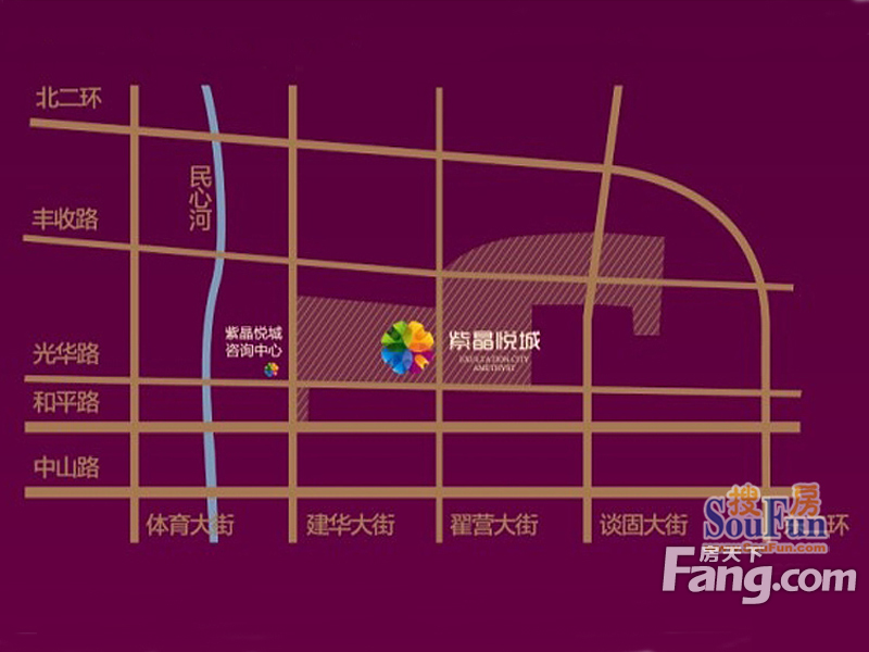 紫晶悦城交通图