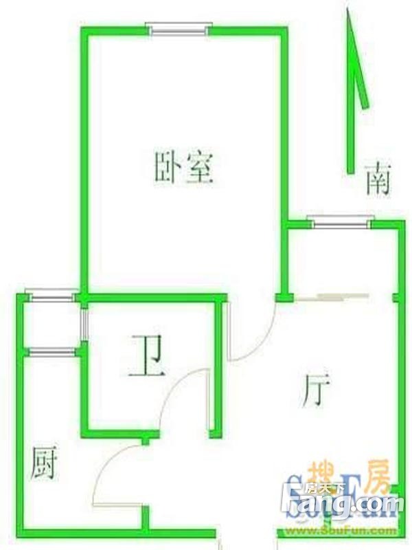 电业局宿舍(上虞河)户型（1-1-1） 1室1厅1卫1厨 0.00㎡