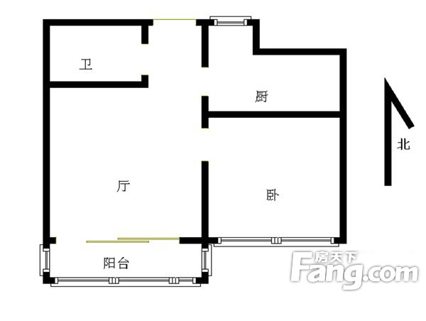宝龙城市广场(李沧)1室户型图 1室1厅1卫1厨 0.00㎡