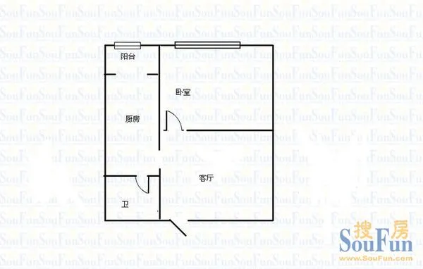 西美花城西美花城 1室 户型图 1室1厅1卫1厨 48.00㎡