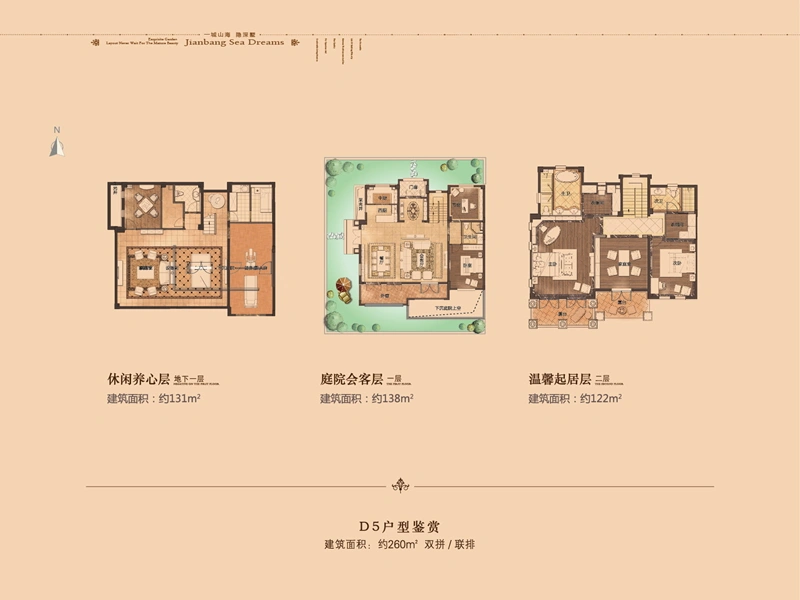 建邦听海2.1期b区别墅12#,14#,16#,18#d5户型 0室0厅0卫0厨 260.00㎡