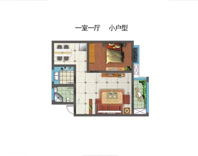 祥和小区祥和小区 1室户型图 1室1厅1卫1厨 0.00㎡