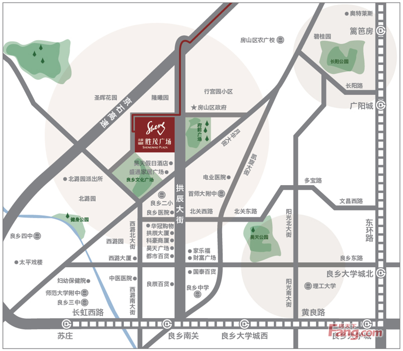 北京城建胜茂傲山交通图