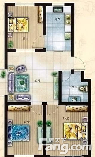 金冠公寓金冠公寓 户型（3室2厅1厨1卫） 3室2厅1卫1厨 0.00㎡