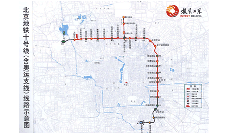 地铁10号线运行线路:     全长32.72公里.同时它还连接了奥运支线.