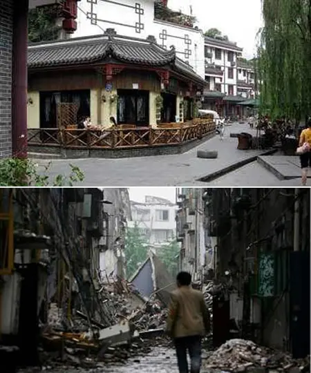 实拍北川和汶川地震前后的照片对比(组图)