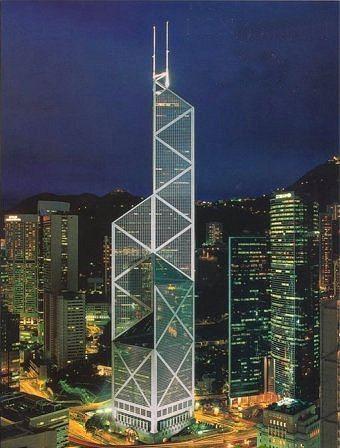 中银大厦 位于中国香港 香港中国银行大厦,由贝聿铭建筑师事务所杉破