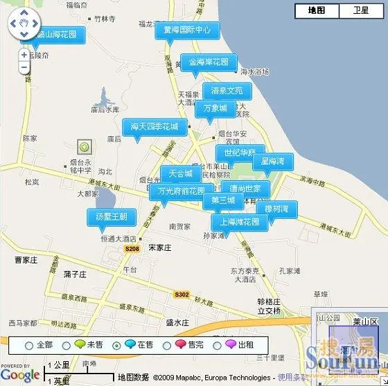 莱山区楼盘分布平面图