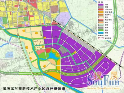 市主城区东南部,廊坊母亲河--龙河流域沿岸,距北京和天津市中心分别为