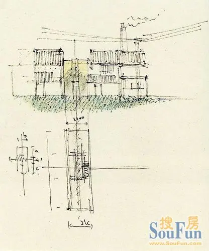 作品体现了他个人风住吉的长屋住吉的长屋 手绘图住吉长屋平面图安藤