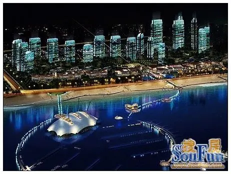 61路公交车贵族城下即到达.  城市:烟台; 天越湾效果图; 沿海夜景图