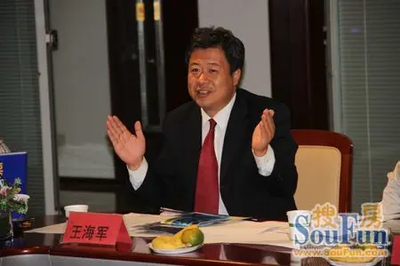 (如意开发区管委会副主任 王海军发言 图片来源搜房网)