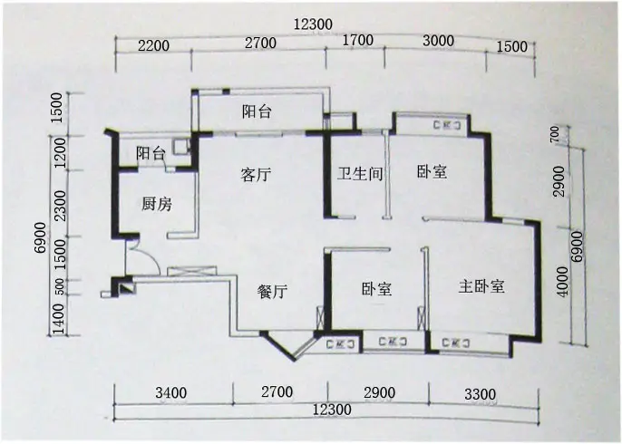侨香村三房90平甲户型瓷砖解决方案 装全屋仅需1万