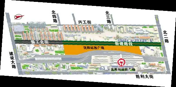 沈阳站西出口站前路4月开建 铁西居民不再绕道和平乘火车
