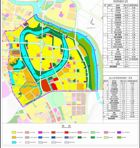 《惠州市金山湖分区规划》可知,金山湖片区整体布局将采用"一个中心