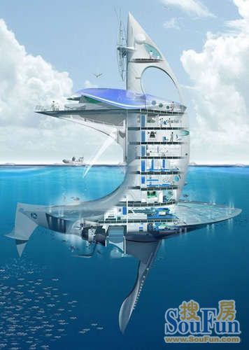 未来海上巨鳄 壮美璀璨的海洋摩天楼概念设计