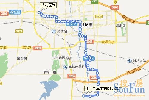 途径福寿街,东风街,新华路,北海路,穿梭在潍城区,奎文区和大坊子新区图片