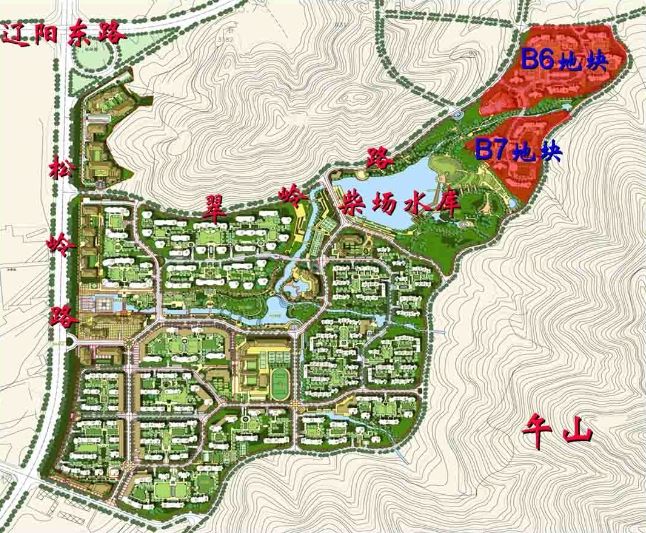 鲁商蓝岸丽舍一期开发的是b6,b7地块,这两个地块仅占整个午山社区旧村