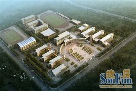 内蒙古大学附属中学鸟瞰效果图