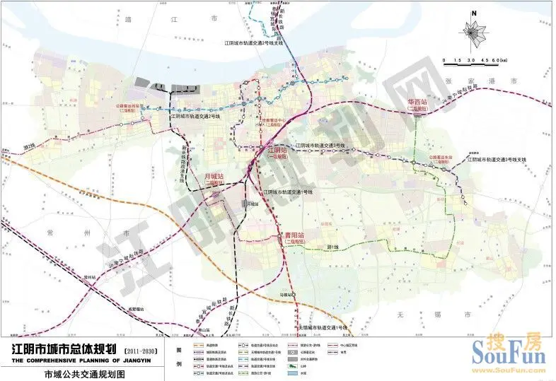 江阴拟发展3条轨道交通线路 1号线与无锡地铁1号线衔接