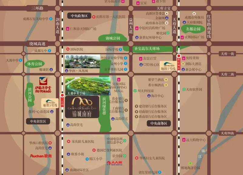 大源规划图 来源:网络   大丰大源之找不同:商业配套大不