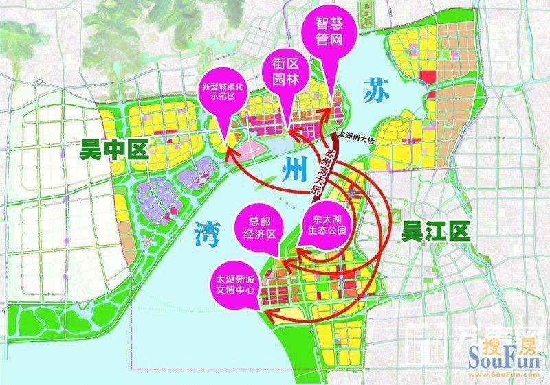 4月躁动的两岸 吴江及吴中太湖新城发展渐被苏州湾融化