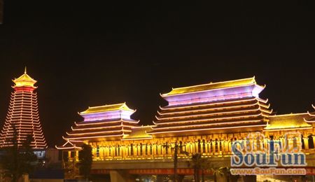 花果园crd鼓楼风雨桥夜景