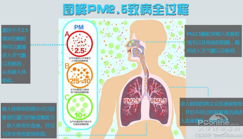 其中可吸人颗粒物对人体呼吸系统有极大危害,引起肺炎,肺癌等疾病