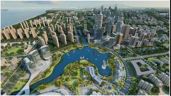 龙港新城将以恒大逸合城为引领,带动周边地块建设,重点布局中央商务区