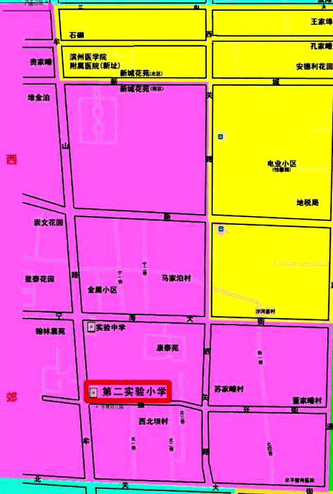 牟山路以西,西郊路以东,新城大街以北,三山