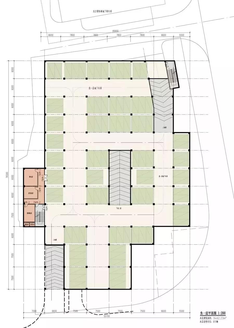 地下车库负一层平面图