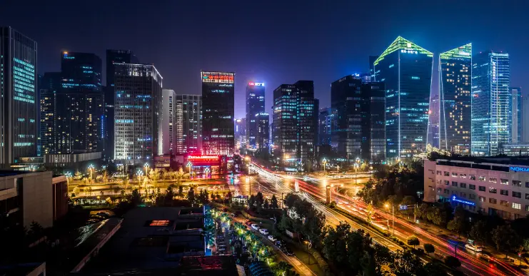 (成都天府新区夜景)