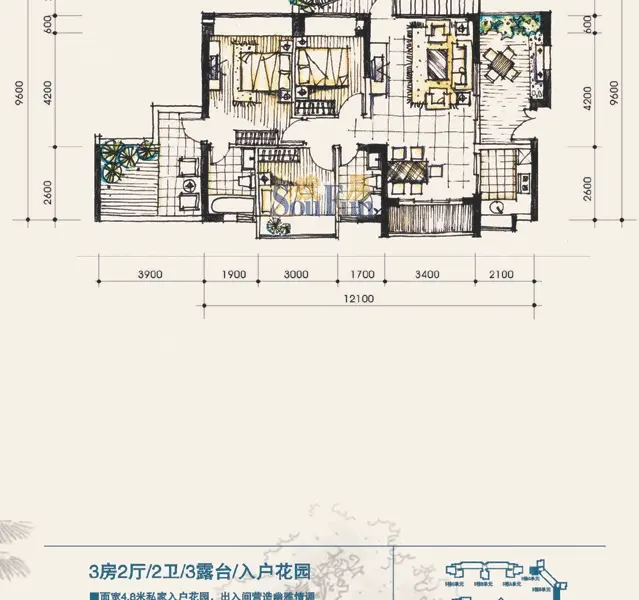 深圳 圣淘沙骏园 户型3