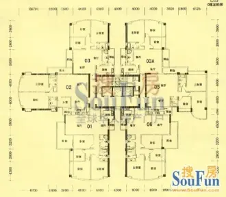 海景花园户型图龙海阁a栋平面户型