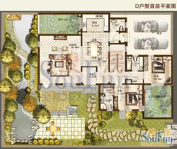 观唐二期别墅;临湖景观,花园1000平,业主承担税费,随时看房