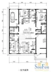 田园牧歌户型图单屋顶双拼洋房西侧户型1层 3室3厅2卫1厨