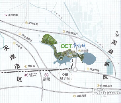 天津华侨城交通图区位示意图