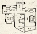 亚星江南小镇户型图b7,b8 c 三居户型