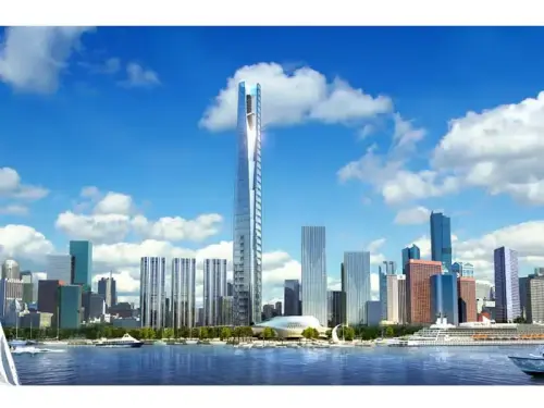 目前,大连最高建筑为高达518米的超高层城市综合体—大连绿地中心