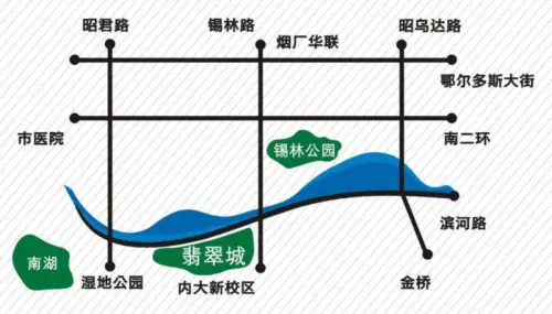 ...内大翡翠城基地沿内蒙古大学呈折线型展开,总建筑面积逾31万...