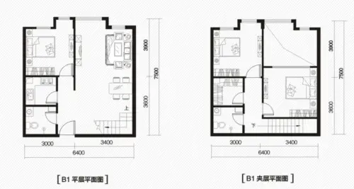 内大翡翠城户型图1 楼b 1户型3室2厅2卫1厨