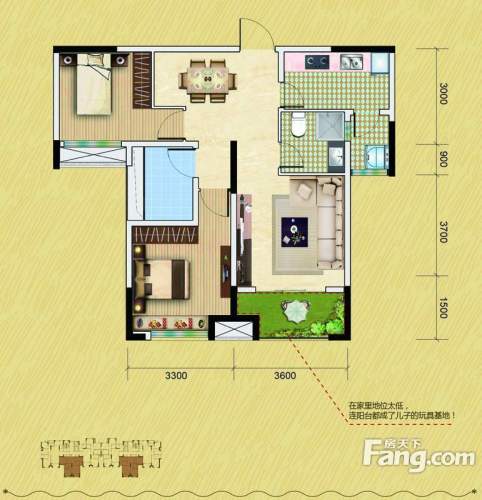 中铁逸都户型图8号楼f1户型图2室2厅1卫1厨