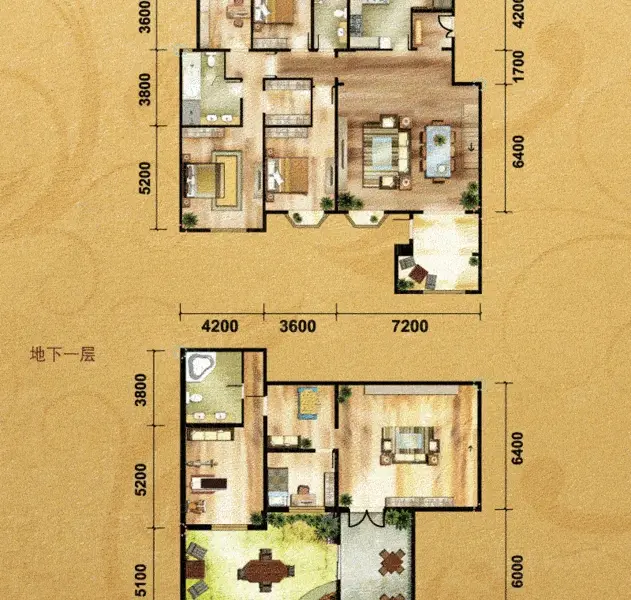 中国铁建花语城户型4-j1户型 4室2厅2卫1厨