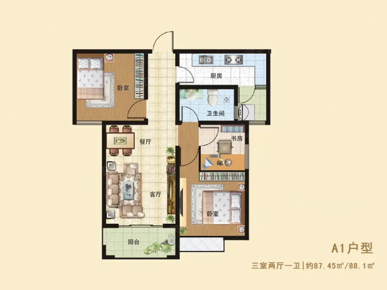 10㎡_幸福里户型图-开封