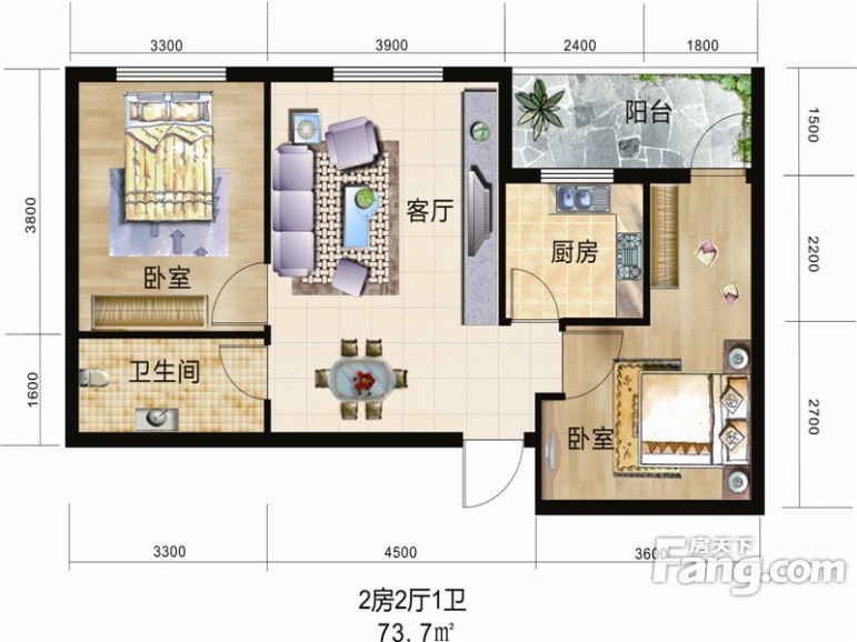 70㎡_东景豪庭户型图-孝感搜房网